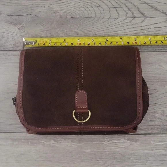 🛍Villena Brown Suede Multi Pocket Hanging Foldable Toiletry Bag‎ - Picture 11 of 14